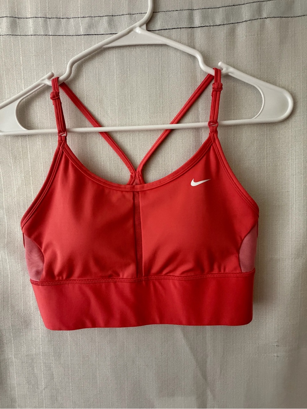 Nike Sports Bra Women’s Size M Orange Dri-FIT Crisscross Strappy(A596)